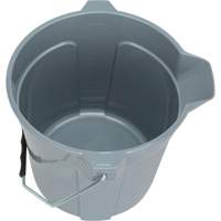 Round Bucket with Pouring Spout, 2.64 US Gal. (10.57 qt.) Capacity, Grey Industrial Sales