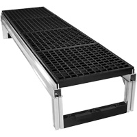 FOUNDATION Open Drainage Modular Aluminum Work Platform Kit, 18" W x 72" D, 400 lbs. Capacity, All-Welded Industrial Sales