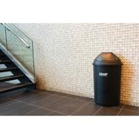 Bac &agrave; d&eacute;chets demi-rond avec couvercle, Poly&eacute;thyl&egrave;ne, 21 gal. US Industrial Sales