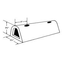 Extruded Rubber Dock Fenders, Rubber, 4-1/2" W x 12" L x 3-3/4" D Industrial Sales