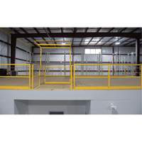 Mezzanine Safety Gate, 68-1/2" L x 42" H, 80-1/16" Raised, Yellow Industrial Sales