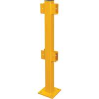 In-Line Post for Light-Duty Guard Rails, Steel, 42" H, Safety Yellow Industrial Sales
