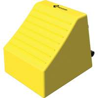 Cale de roue ultra-robuste pour l'exploitation mini&egrave;re Checkers Safety, PEHD, Jaune, 14-1/2" la x 17-1/2" p x 16" h Industrial Sales
