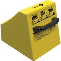 Cale de roue ultra-robuste pour l'exploitation mini&egrave;re Checkers Safety sans support, PEHD, Jaune, 14-1/2" la x 17-1/2" p x 16" h Industrial Sales