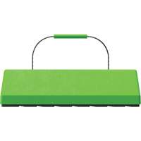 Cale de roue pour avion Checkers Safety SafeRay avec poign&eacute;e &agrave; c&acirc;ble & patin en caoutchouc, Ur&eacute;thane, Vert fluorescent, 24" la x 8" p x 6" h Industrial Sales