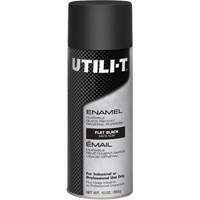 UTILI-T General Purpose Enamel Spray Paint, Black, Flat, 10 oz./283 g, Aerosol Can Industrial Sales