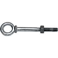 Eye Bolts, 3/8" Dia., 2-1/2" L, Galvanized, 1200 lbs. (0.6 tons) Capacity Industrial Sales