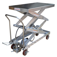 Table &eacute;l&eacute;vatrice &agrave; ciseaux hydraulique pneumatique, Acier inoxydable, 47-1/4" lo x 24" la, Cap. 1500 lb Industrial Sales