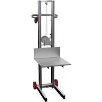 Empileur &agrave; plateforme, M&eacute;canisme Treuil manuel, Capacit&eacute; de 400 lb, Levage max de 58" Industrial Sales