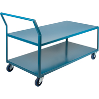 Heavy-Duty Low Profile Shop Carts, 2 Tiers, 30" W x 60" D x 40" H, 1200 lbs. Cap. Industrial Sales