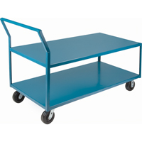 Heavy-Duty Low Profile Shop Carts, 2 Tiers, 30" W x 60" D x 41" H, 2400 lbs. Cap. Industrial Sales