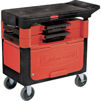 Chariots de travail Trades a/compartiment, 2 tiroirs, 38" lo x 19-1/4" la x 33-3/8" h, Noir Industrial Sales