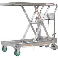 Hydraulic Scissor Lift Table, 31-1/2" L x 19-1/2" W, Stainless Steel, 550 lbs. Capacity Industrial Sales