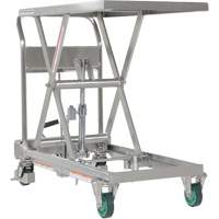 Hydraulic Scissor Lift Table, 31-1/2" L x 19-1/2" W, Stainless Steel, 550 lbs. Capacity Industrial Sales