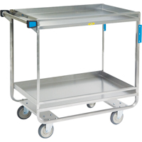 Guard Rail Carts, 2 Tiers, 23" W x 37-1/4" H x 38-5/8" D, 700 lbs. Capacity Industrial Sales