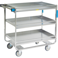 Guard Rail Carts, 3 Tiers, 23" W x 37-1/4" H x 38-5/8" D, 700 lbs. Capacity Industrial Sales