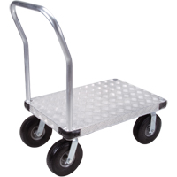 Aluminum Platform Truck, 24" W x 36" L, 1200 lbs. Cap., Flat Free Wheels Industrial Sales