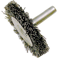 Brosse radiale &agrave; fils cr&ecirc;p&eacute;s mont&eacute; sur mandrin ER200-12, 2", Fils ,012" Industrial Sales