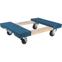 Carpeted Ends Hardwood Dolly, Wood Frame, 18" W x 24" L, 900 lbs. Capacity Industrial Sales