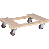 Hardwood Dolly, Polyurethane Wheels, 900 lbs. Capacity, 18" W x 24" D x 7" H Industrial Sales