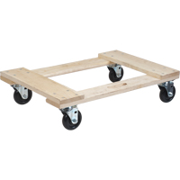 Hardwood Dolly, Polyolefin Wheels, 900 lbs. Capacity, 18" W x 24" D x 7" H Industrial Sales