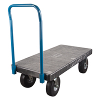 Plastic Platform Truck, 48" L x 24" W, 1200 lbs. Cap., Pneumatic Wheels Industrial Sales