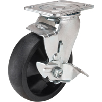 Hi-Temp Caster, Swivel with Brake, 6" (152.4 mm), Nylon, 880 lbs. (399 kg.) Industrial Sales