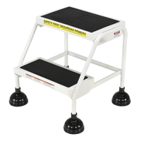 &eacute;chelles Stop-Step, 2 marches, Largeur de la marche 16", Hauteur de la plateforme 18-9/16", Acier Industrial Sales