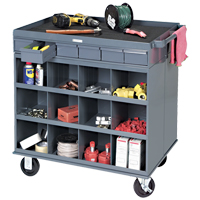 Heavy-Duty Two-Sided Mobile Work Station, 1200 lbs. Capacity, Steel, 34" x W, 34" x H, 24" D, All-Welded, 6 Drawers Industrial Sales