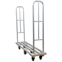 Aluminum U-Boat Platform Truck, 16" W x 63" L, 1322 lbs. Cap., Polyurethane Wheels Industrial Sales