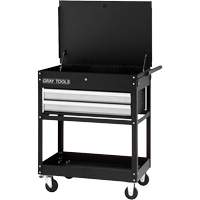 Chariot utilitaire, 2 tiroirs, 30-1/4" lo x 19" la x 35-3/4" h, Noir Industrial Sales