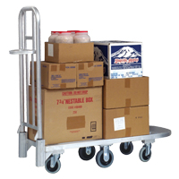 Aluminum Merchandise Cart, 20" W x 55-1/4" L, 1200 lbs. Cap., Polyurethane Wheels Industrial Sales