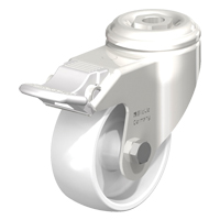 Stainless Steel Nylon Caster, Swivel with Brake, 3-1/8" (79.5 mm) Dia., 265 lbs. (120 kg.) Capacity Industrial Sales