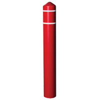 Smooth Bollard Cover With Reflective Stripes, 4" Dia. x 56" L, Red Industrial Sales