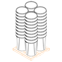Nestable Polyethylene Drum, 55 US gal (45 imp. gal.), Open Top, Yellow Industrial Sales