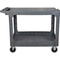 Flat-Shelf Utility Service Cart, 2 Tiers, 25-1/4" x 32-1/4" x 44", 550 lbs. Capacity Industrial Sales