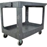 Flat-Shelf Utility Service Cart, 2 Tiers, 25-1/4" x 32-1/4" x 44", 550 lbs. Capacity Industrial Sales