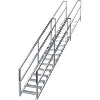 SmartStairs 11-16 Steps Modular Construction Stair System, 120" H Industrial Sales