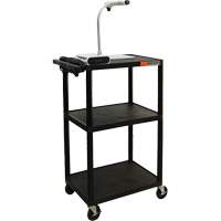 Chariot utilitaire &eacute;lectrique, 3 tiers, 24" x 42" x 18", Capacit&eacute; 300 lb Industrial Sales