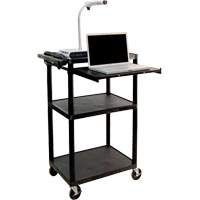 Chariot utilitaire &eacute;lectrique, 3 tiers, 24" x 42" x 18", Capacit&eacute; 300 lb Industrial Sales