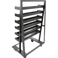 Single-Sided Heavy Duty A-Frame Cart with 6 Lipped Trays, 38" x 25" x 63", 2500 lbs. Capacity Industrial Sales