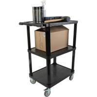 Chariot utilitaire avec tablette plate, 3 tiers, 18-1/8" x 37-3/8" x 27-3/4", Capacit&eacute; 330 lb Industrial Sales