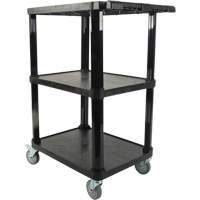 Chariot utilitaire avec tablette plate, 3 tiers, 18-1/8" x 37-3/8" x 27-3/4", Capacit&eacute; 330 lb Industrial Sales