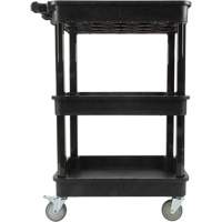 Chariot utilitaire avec tablette &agrave; bordure profonde, 3 tiers, 19" x 39-1/2" x 28-1/4", Capacit&eacute; 330 lb Industrial Sales