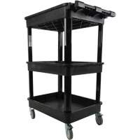 Chariot utilitaire avec tablette &agrave; bordure profonde, 3 tiers, 19" x 39-1/2" x 28-1/4", Capacit&eacute; 330 lb Industrial Sales