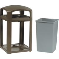 Landmark Series&reg; Classic Container Frame With Rigid Liner, Galvanized Steel, 35 US gal. Industrial Sales
