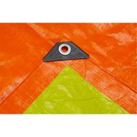 High-Visibility Heavy-Duty Woven Tarp, Polyethylene, Green/Orange, 16' x 20' x 12 mils Industrial Sales