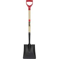 Square Point Shovel, Wood, Tempered Steel Blade, D-Grip Handle, 43-1/2" Long Industrial Sales