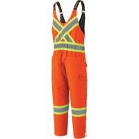 5538 High Visibility Quilted Duck Overalls, Cotton, X-Large, High Visibility Orange Industrial Sales