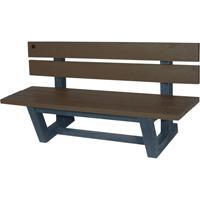 Outdoor Park Benches, Recycled Plastic, 60" L x 22-13/16" W x 29-13/16" H, Umber Industrial Sales